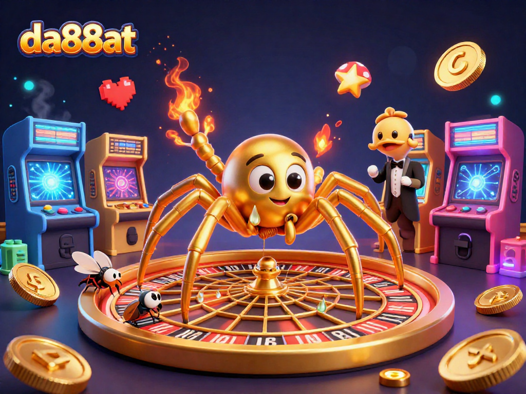 Experience the thrill of gambling at da88at with an engaging 3D casino illustration packed with excitement.