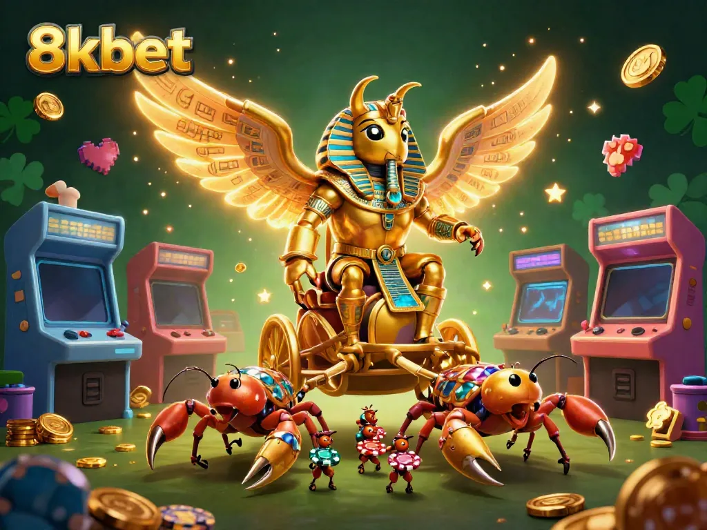 Experience thrilling action and excitement with 8kbet’s vibrant casino gaming illustration.