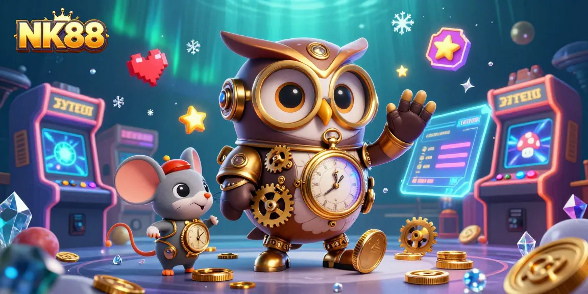 Win big with NK88's thrilling casino adventure featuring vibrant characters and gaming elements.