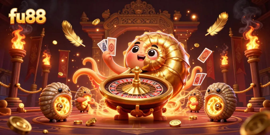 Engage in gameplay at fu88 with the vibrant ancient nautilus and glowing ammonite companions.
