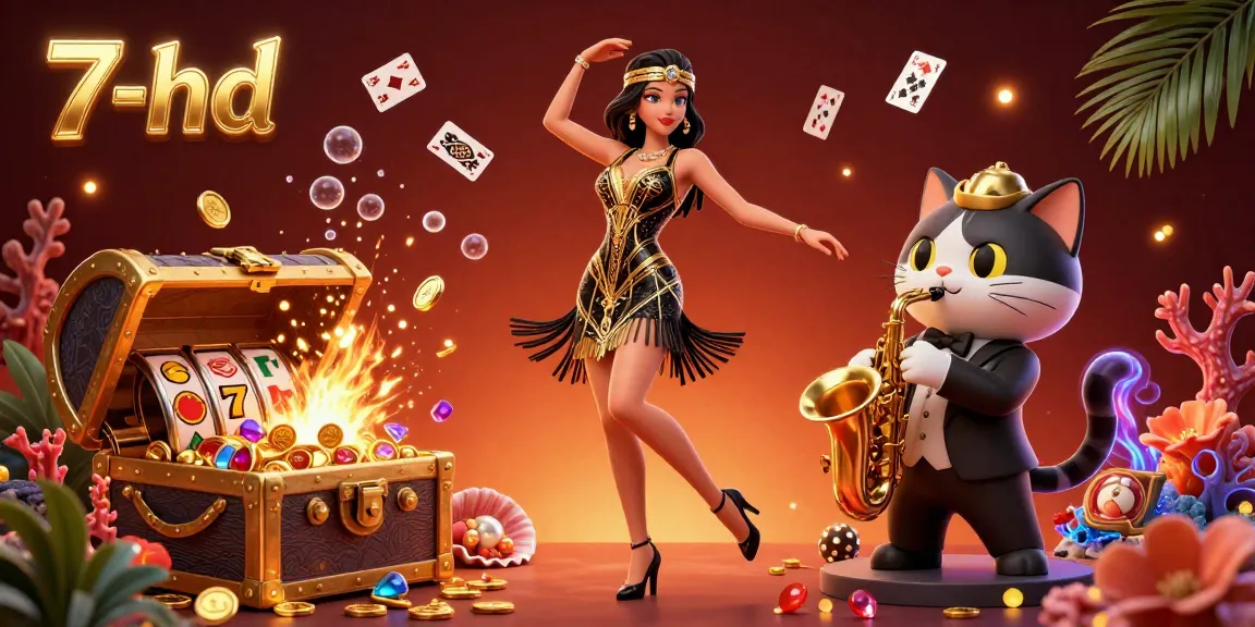 Experience thrilling moments at 7-hd while spinning slot reels in an immersive 3D casino scene.