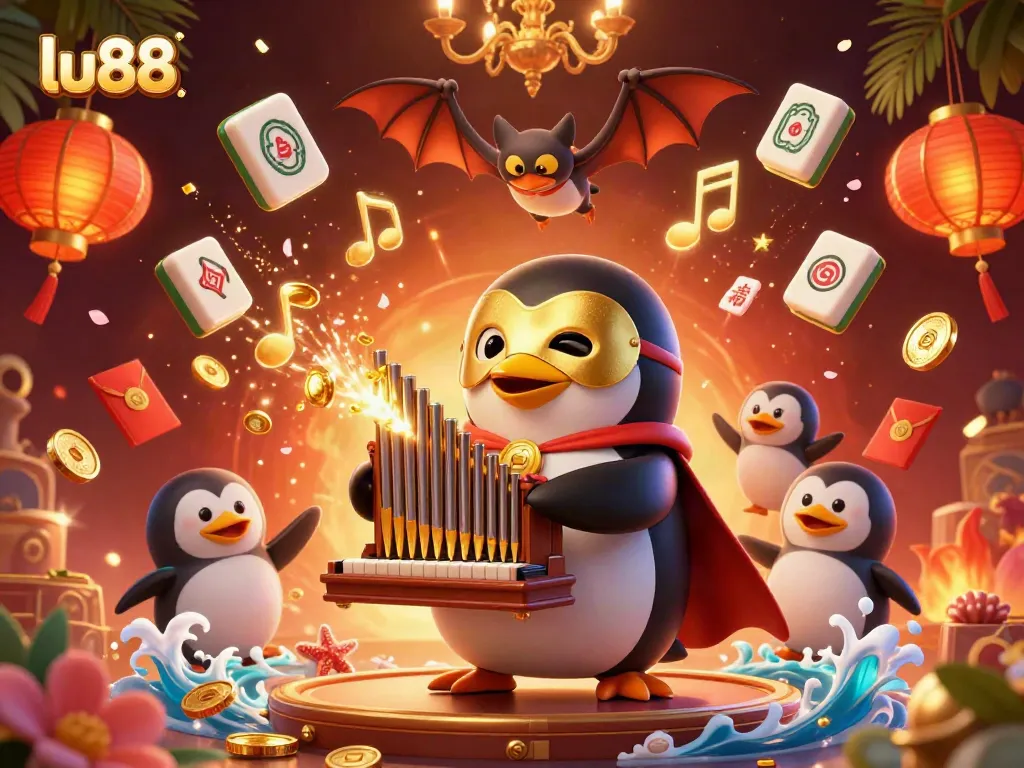 Experience thrilling wins with lu88 at a lively 3D casino scene featuring vibrant characters and game elements.