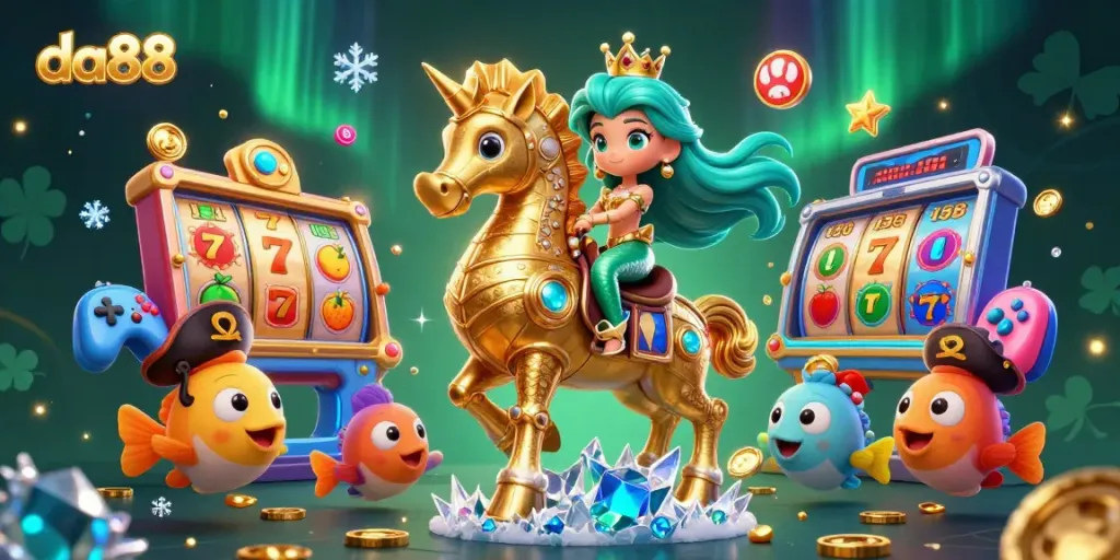Win big at da88 with a vibrant 3D mermaid princess and exciting slot game elements