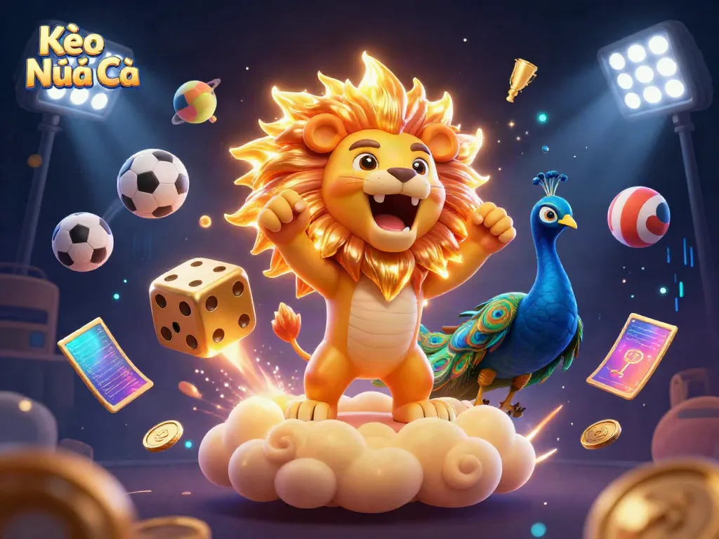 Engage with Kèo Nhà Cái in an electrifying 3D scene showcasing vibrant sports action and dynamic betting elements.