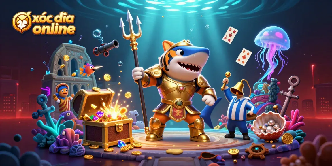 Experience thrilling gameplay in xóc đĩa online surrounded by vibrant underwater elements and a dynamic atmosphere.