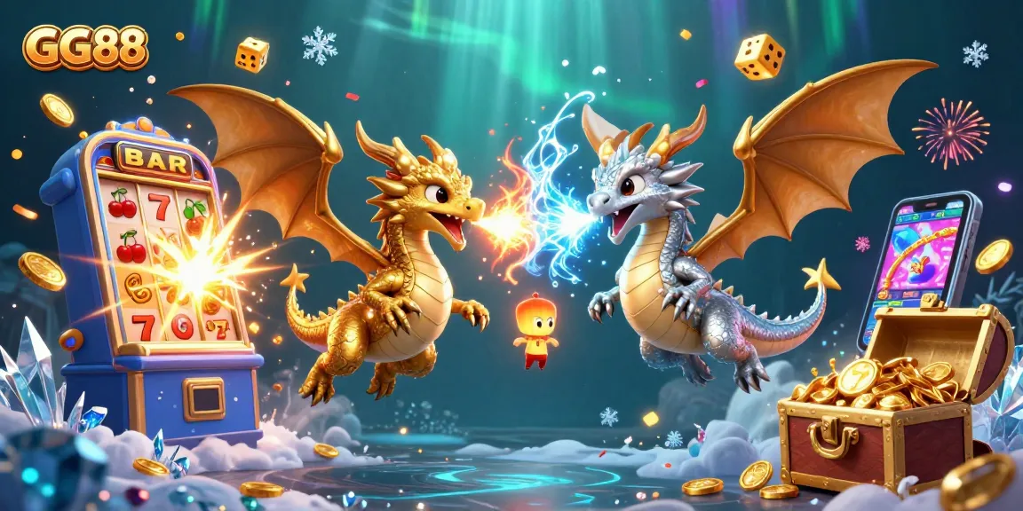 Experience thrilling wins at GG88 with dynamic 3D dragon fights amidst cascading jackpots and vibrant casino themes.