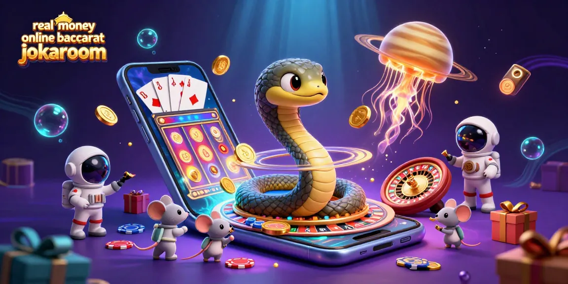 Bet on the dynamic energy of real money online baccarat jokaroom with a cosmic twist in this vibrant scene.